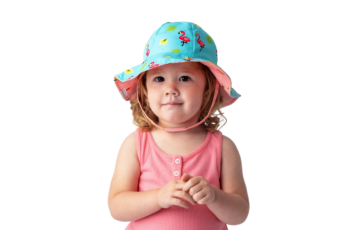 Baby/Kids Reversible Patterned Sun Hat - Flamingo | Fruit