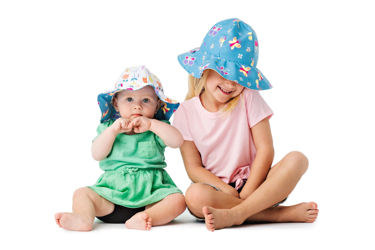 Baby/Kids Reversible Patterned Sun Hat - Butterfly | Floral