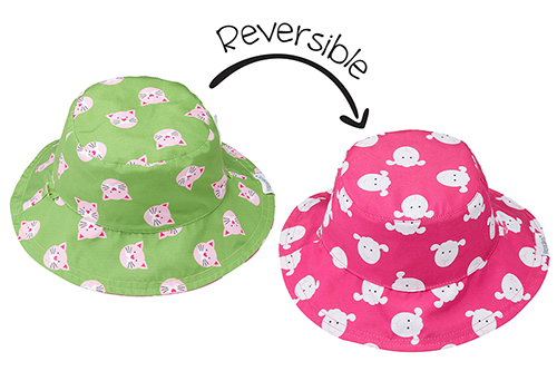Baby/Toddler Reversible Patterned Sun Hat - Kitten | Lamb