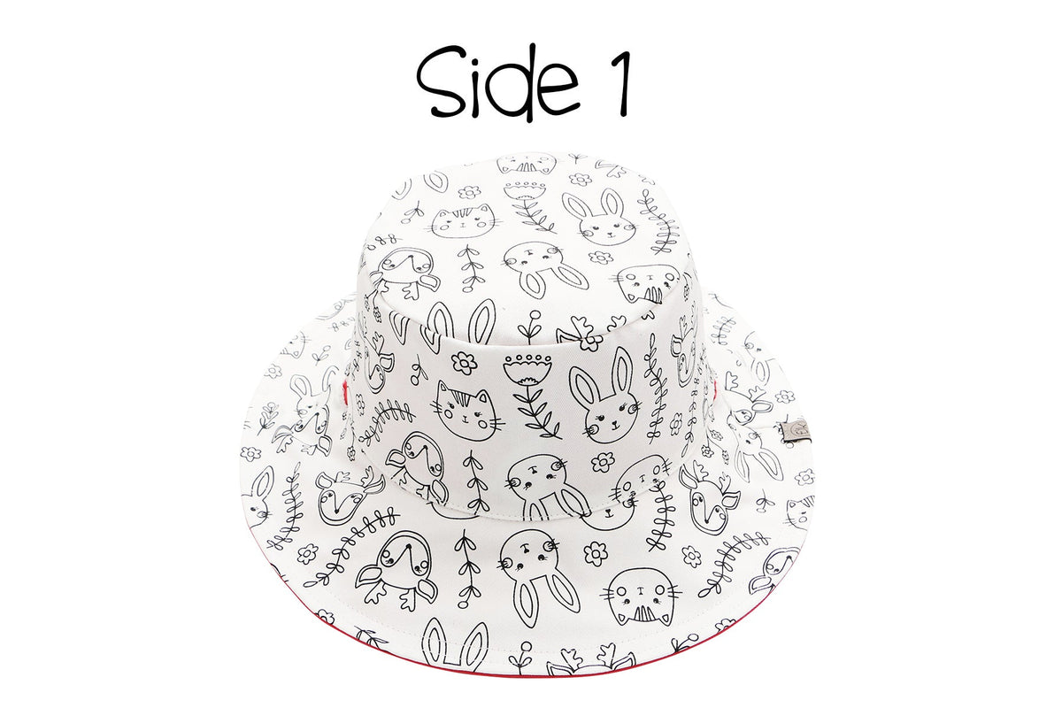 Kids Reversible Coloring Sun Hat - Bunny
