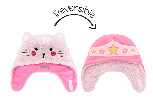Baby/Kids Reversible Sherpa Hat - Cat | Superhero