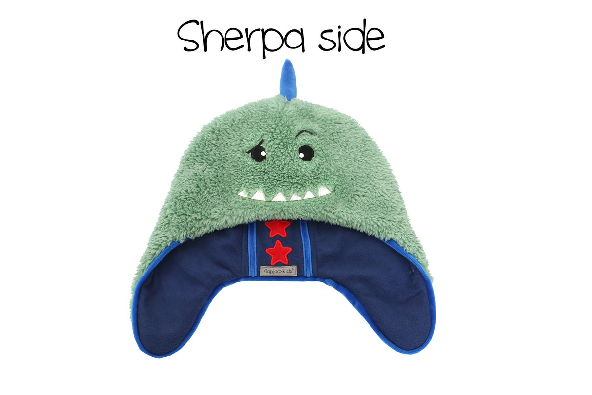 Baby/Kids Reversible Sherpa Hat - Dinosaur | Astronaut