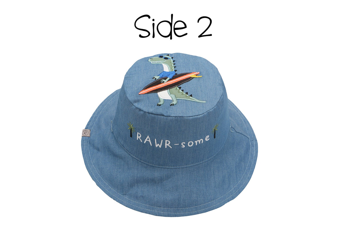 Baby/Kids Reversible Sun Hat - Dinosaur | Surfer Dino