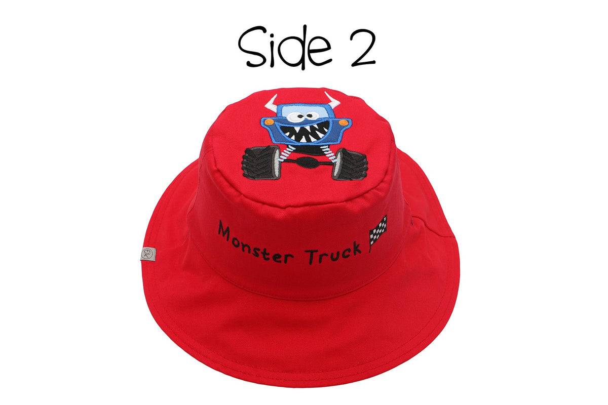 Baby/Kids Reversible Sun Hat - Monster Car
