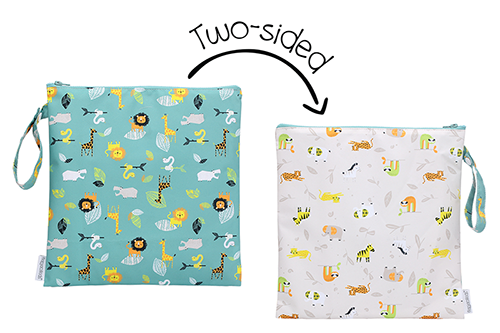 Two-Sided Wet Bag - Grey Zoo