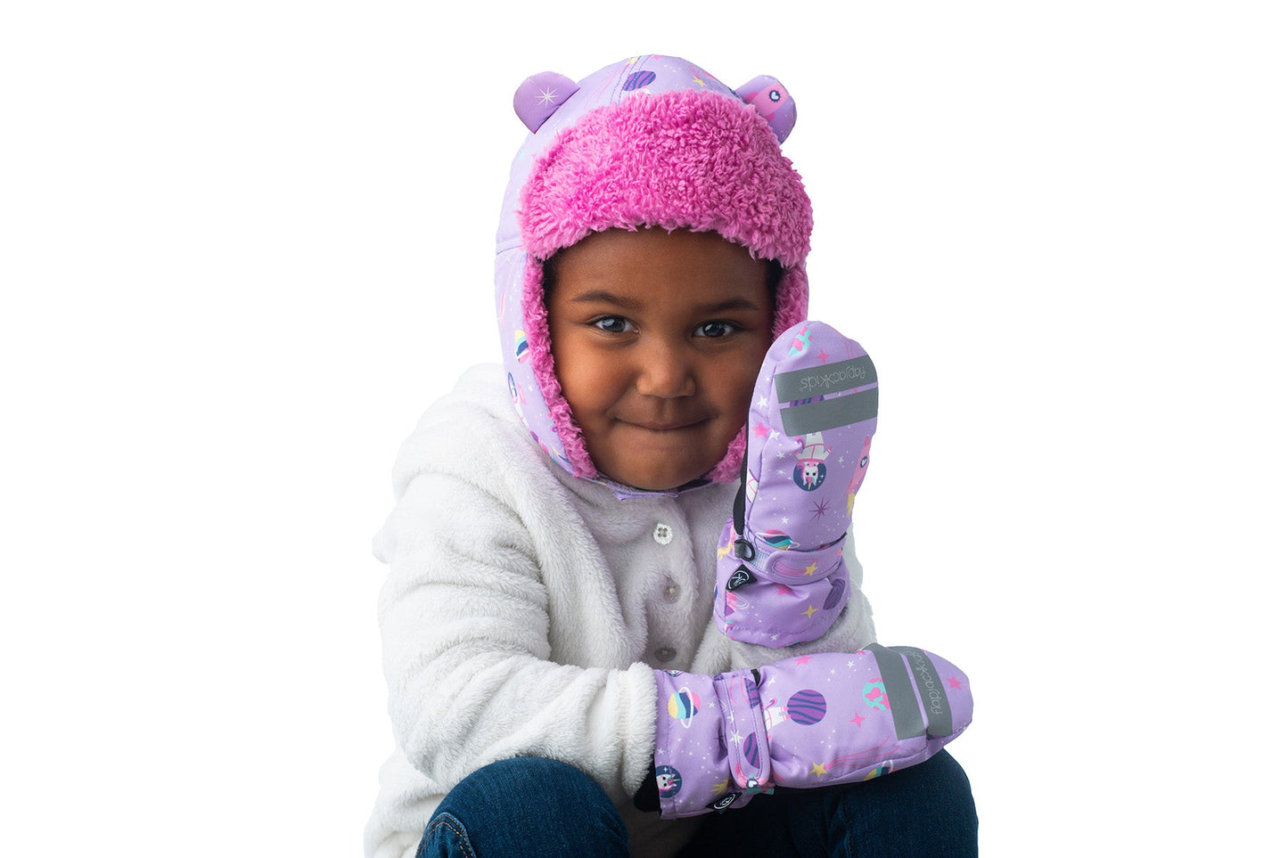 Baby/Kids Water Repellent Ski Mittens - Unicorn (Lilac)