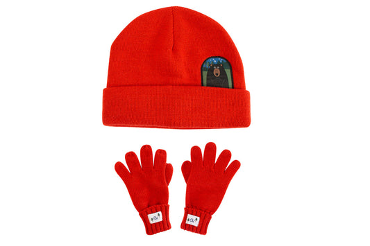 Toddler/Kids Beanie & Gloves Set - Black Bear