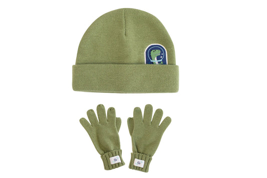 Toddler/Kids Beanie & Gloves Set - Dino