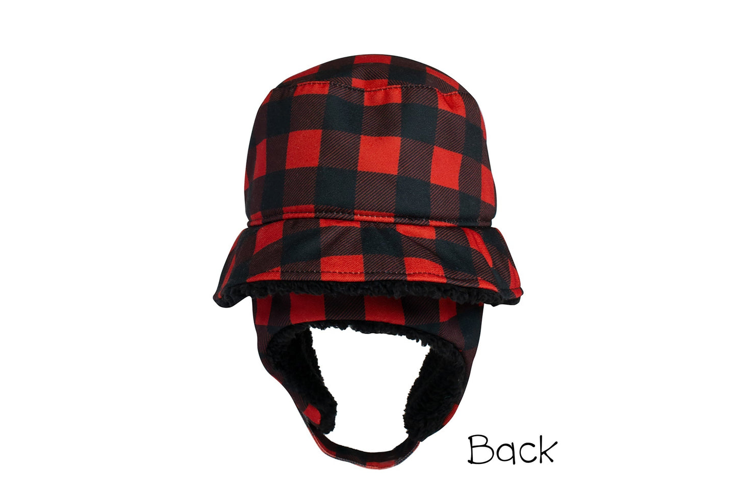 Toddler/Kids Winter Bucket Hat - Red Buffalo Check