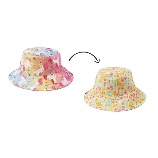 **2026 PRE-ORDER** FJKxZOO Baby/Kids Reversible Patterned Sun Hat - Unicorn | Giraffe
