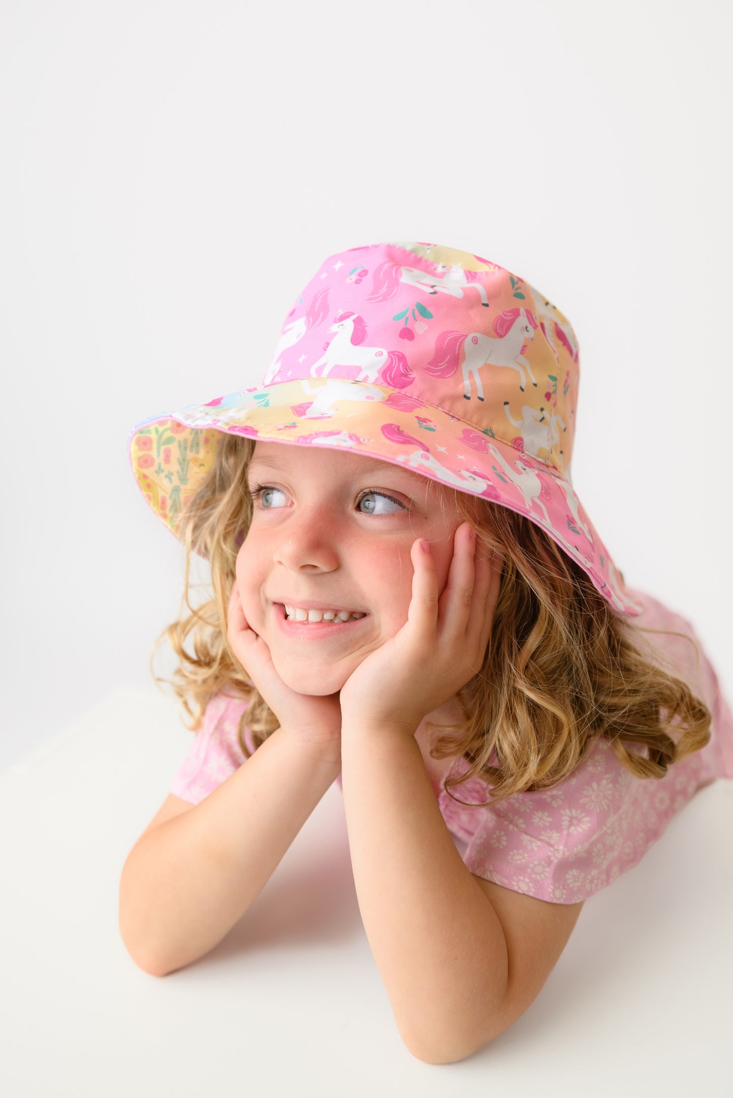 **2026 PRE-ORDER** FJKxZOO Baby/Kids Reversible Patterned Sun Hat - Unicorn | Giraffe
