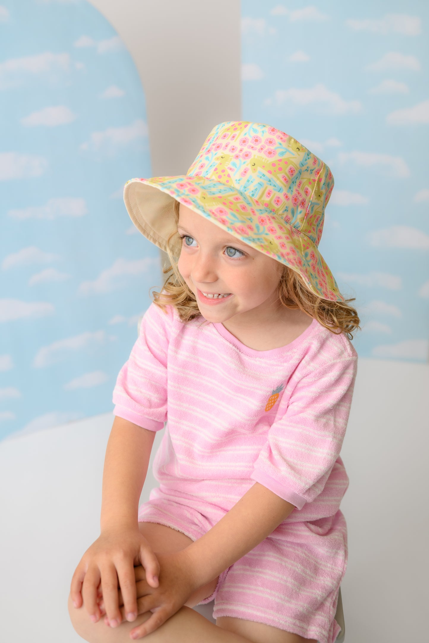 **2026 PRE-ORDER** FJKxZOO Baby/Kids Reversible Patterned Sun Hat - Unicorn | Giraffe
