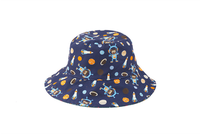 **2026 PRE-ORDER** FJKxZOO Baby/Kids Reversible Patterned Sun Hat - Space Monkey | Alligator