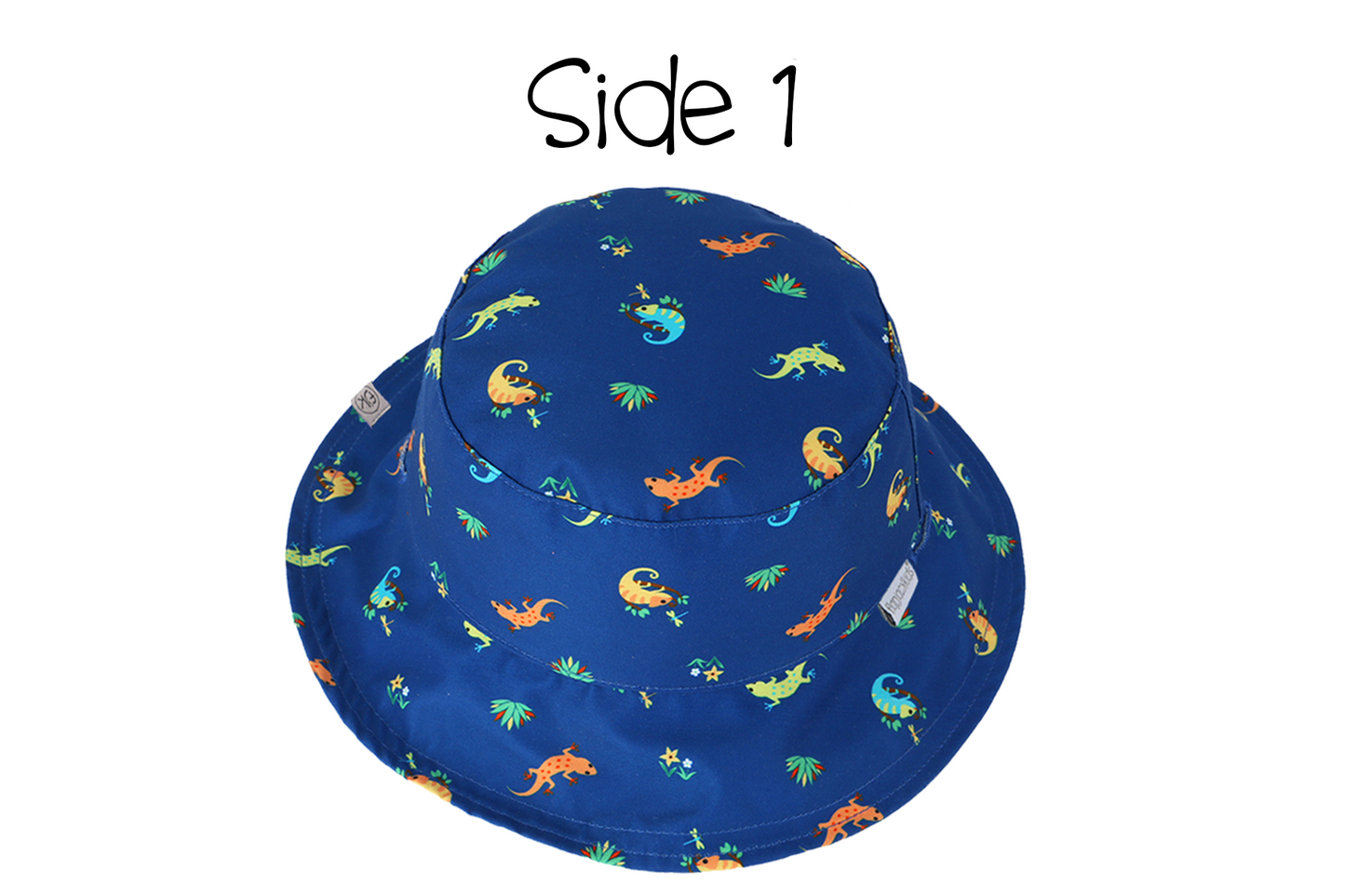 Baby/Kids Reversible Patterned Sun Hat - Blue Chameleon | Tropical