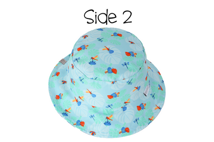 Baby/Kids Reversible Patterned Sun Hat - Blue Chameleon | Tropical