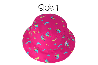 Baby/Kids Reversible Patterned Sun Hat - Pink Chameleon | Tropical