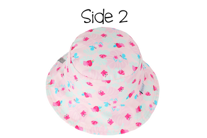 Baby/Kids Reversible Patterned Sun Hat - Pink Chameleon | Tropical