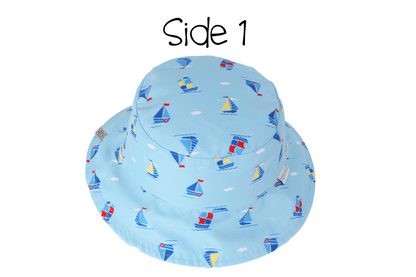 Baby/Kids Reversible Patterned Sun Hat - Sailboat | Submarine