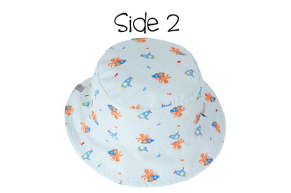 Baby/Kids Reversible Patterned Sun Hat - Sailboat | Submarine