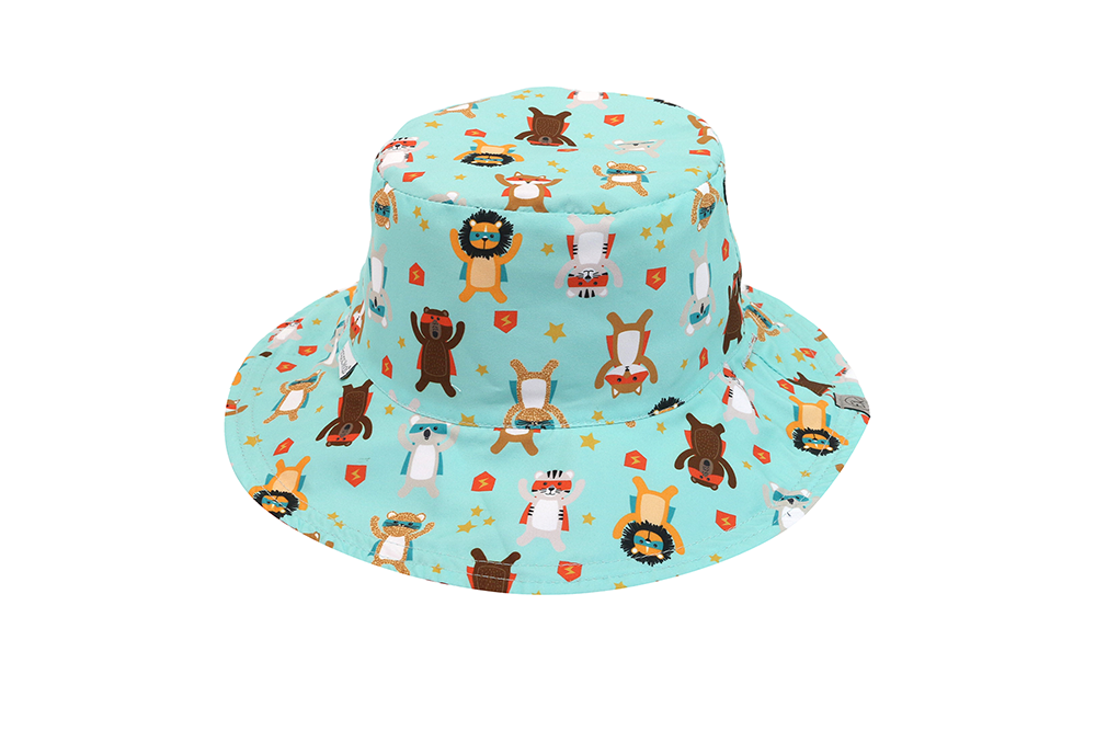 Baby/Kids Reversible Mixed Sun Hat - Animal Superhero **PRE-ORDER: Order will ship in full early Mar '25**