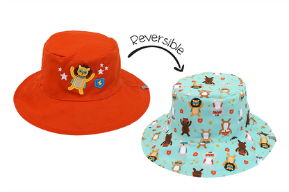 Baby/Kids Reversible Mixed Sun Hat - Animal Superhero **PRE-ORDER: Order will ship in full early Mar '25**