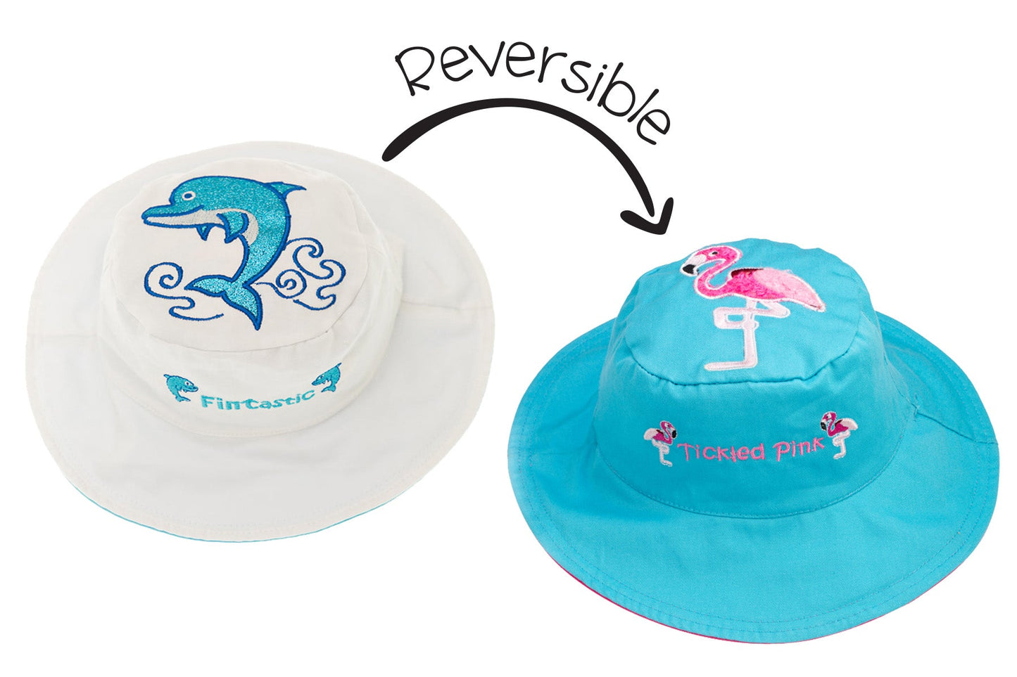 Baby/Kids Reversible Sun Hat - Dolphin | Flamingo