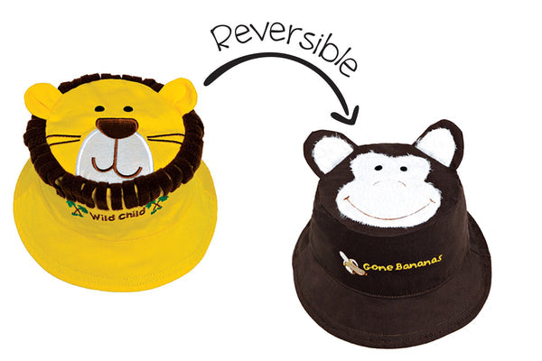 Baby/Kids Reversible Sun Hat - Lion | Monkey