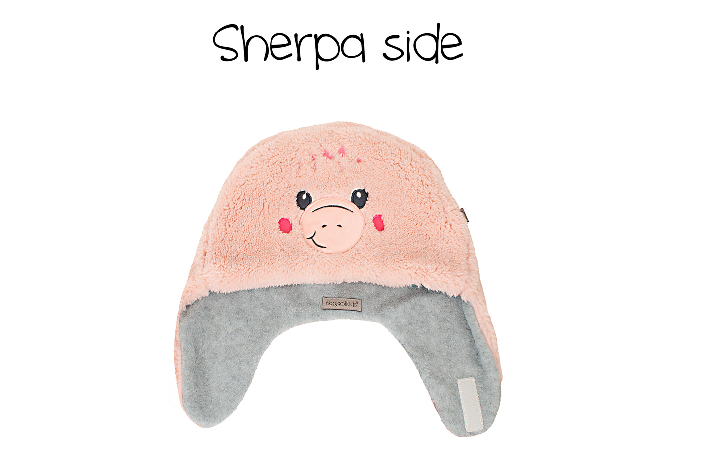 Baby/Kids Reversible Sherpa Hat - Dino Pink