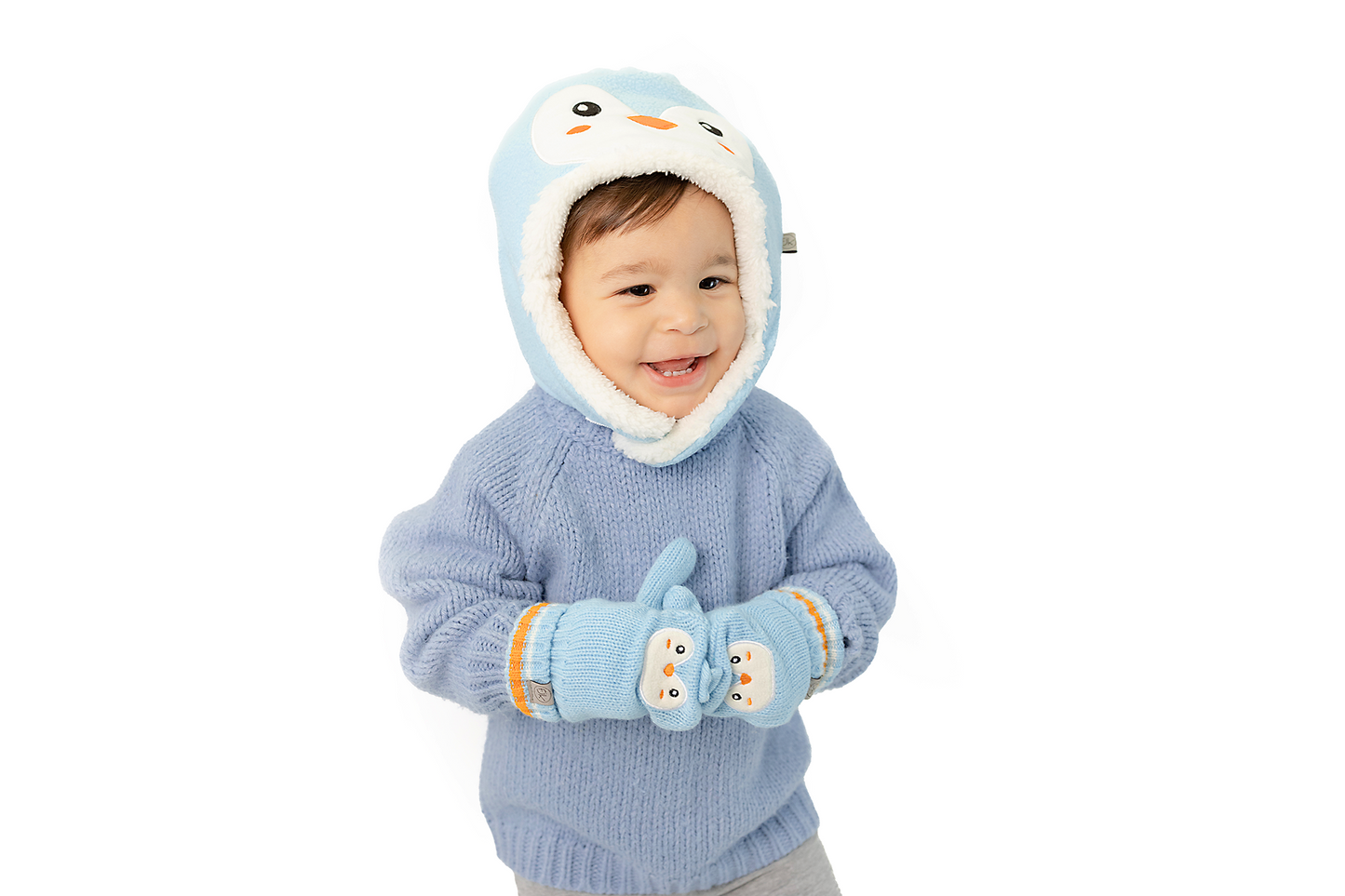 Baby/Kids Reversible Sherpa Hat - Penguin/Polar Bear