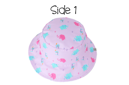 Baby/Kids Reversible Patterned Sun Hat - Hippo | Elephant