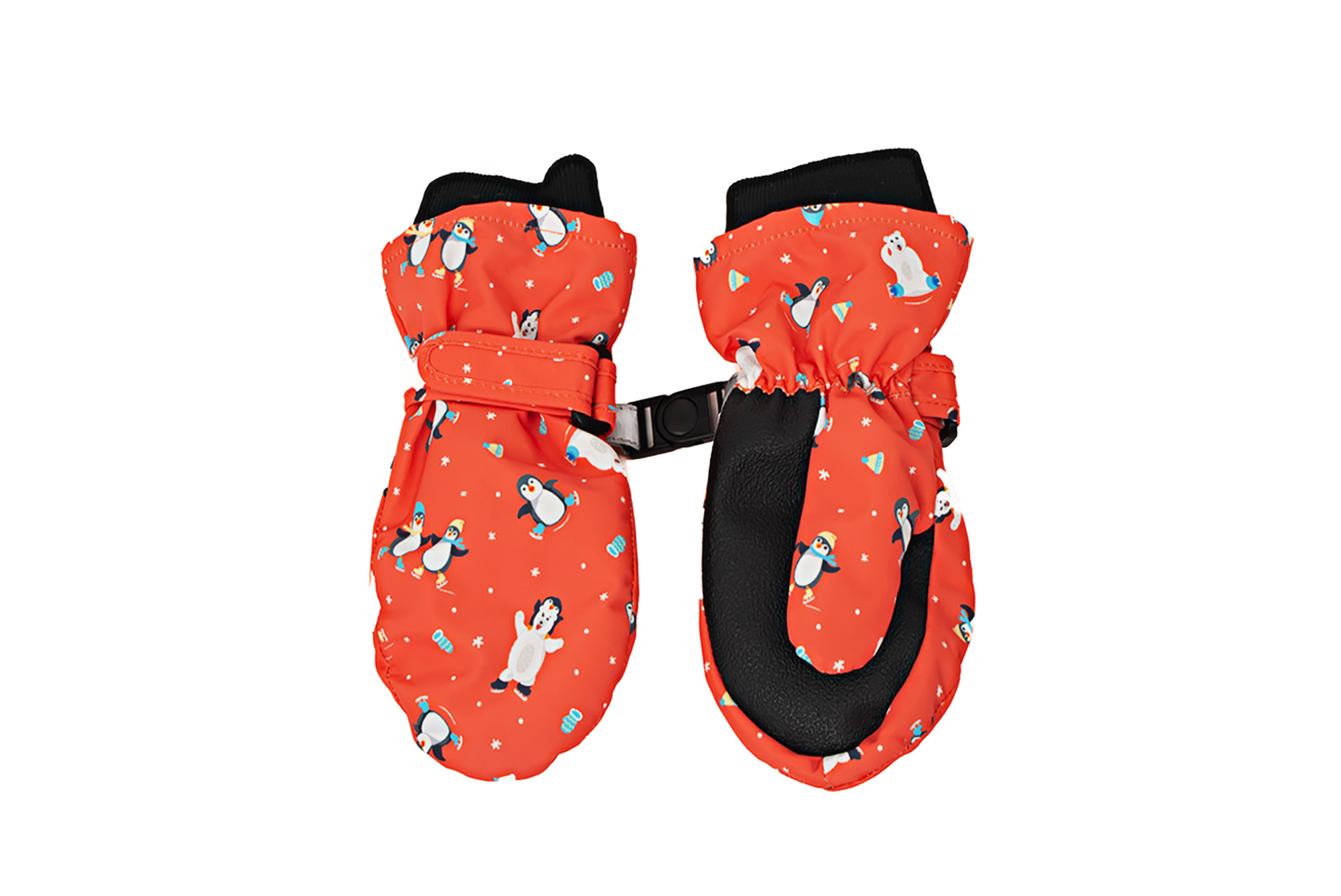 Baby/Kids  Water Repellent Ski Mittens - Skating Penguin