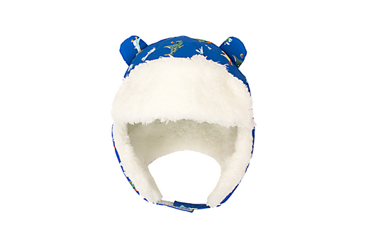 Baby/Kids Water Repellent Trapper Hat - Dino on Ice