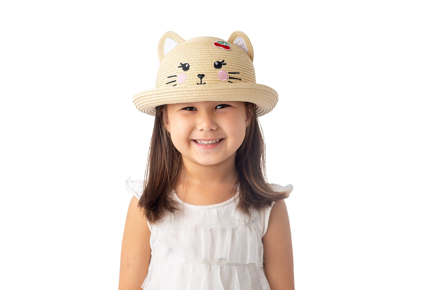 Toddler/Kids Straw Hat - Cat