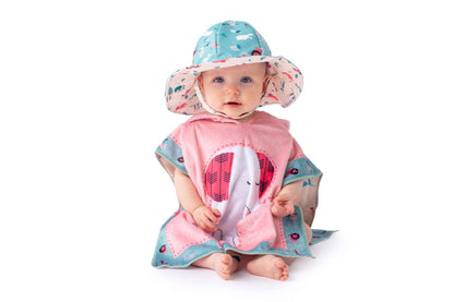 Baby/Kids Reversible Patterned Sun Hat - Pink Zoo