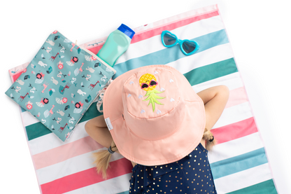 Baby/Kids Reversible Sun Hat - Flamingo | Pineapple