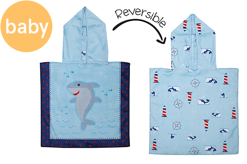 Baby Reversible Cover Up - Shark | Nautical