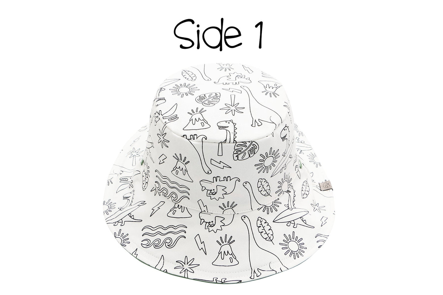 Kids Reversible Coloring Sun Hat - Dino