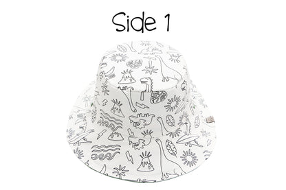Kids Reversible Coloring Sun Hat - Dino