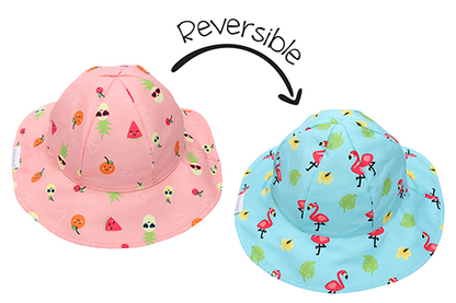 Baby/Kids Reversible Patterned Sun Hat -  Flamingo | Fruit