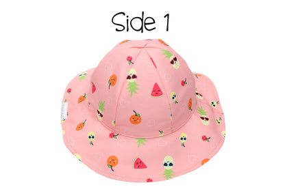 Baby/Kids Reversible Patterned Sun Hat -  Flamingo | Fruit
