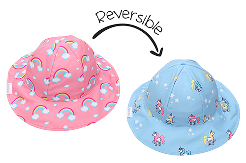 Baby/Kids Reversible Patterned Sun Hat - Rainbow | Unicorn
