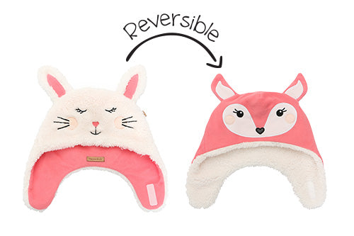 Baby/Kids Reversible Sherpa Hat - Bunny | Deer