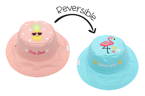Baby/Kids Reversible Sun Hat - Flamingo | Pineapple