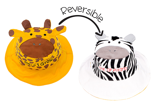Baby/Kids Reversible Sun Hat - Giraffe | Zebra