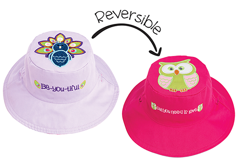 Baby/Kids Reversible Sun Hat - Peacock | Owl