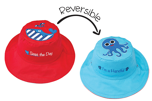 Baby/Kids Reversible Sun Hat - Whale | Blue Octopus