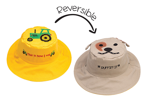 Baby/Kids Reversible Sun Hat - Tractor | Dog