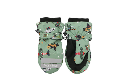 Baby/Kids Water Repellent Ski Mittens - Black Bear