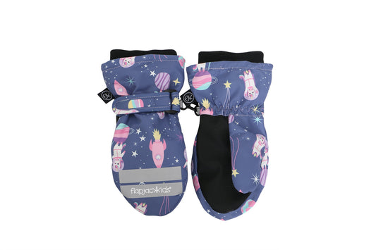 Baby/Kids Water Repellent Ski Mittens - Unicorn (Indigo)