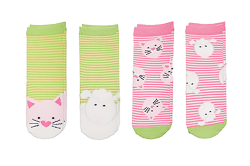 Baby/Kids Safari Socks Set - Kitten | Lamb